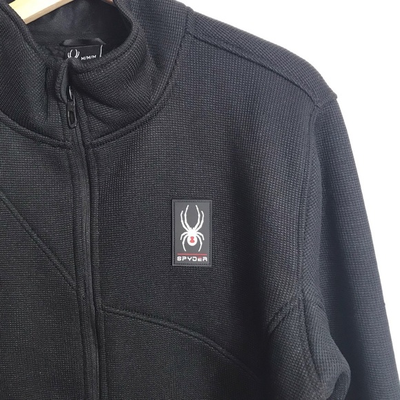 Spyder Medium Circuit Mens Full Zip Fleece Lined Jacket Black - Picture 5 of 12